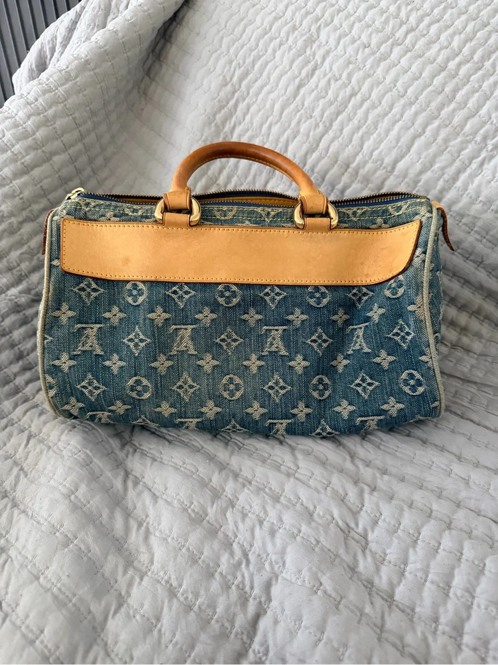 Louis Vuitton Blue Denim Monogram speedy